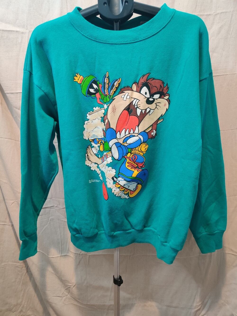 Vintage Signal Sports Sweatshirt Size 2XL Looney Tunes Marvin Tas Hockey 90s Y2K